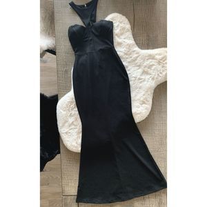 Windsor Bustier Halter Dress- black